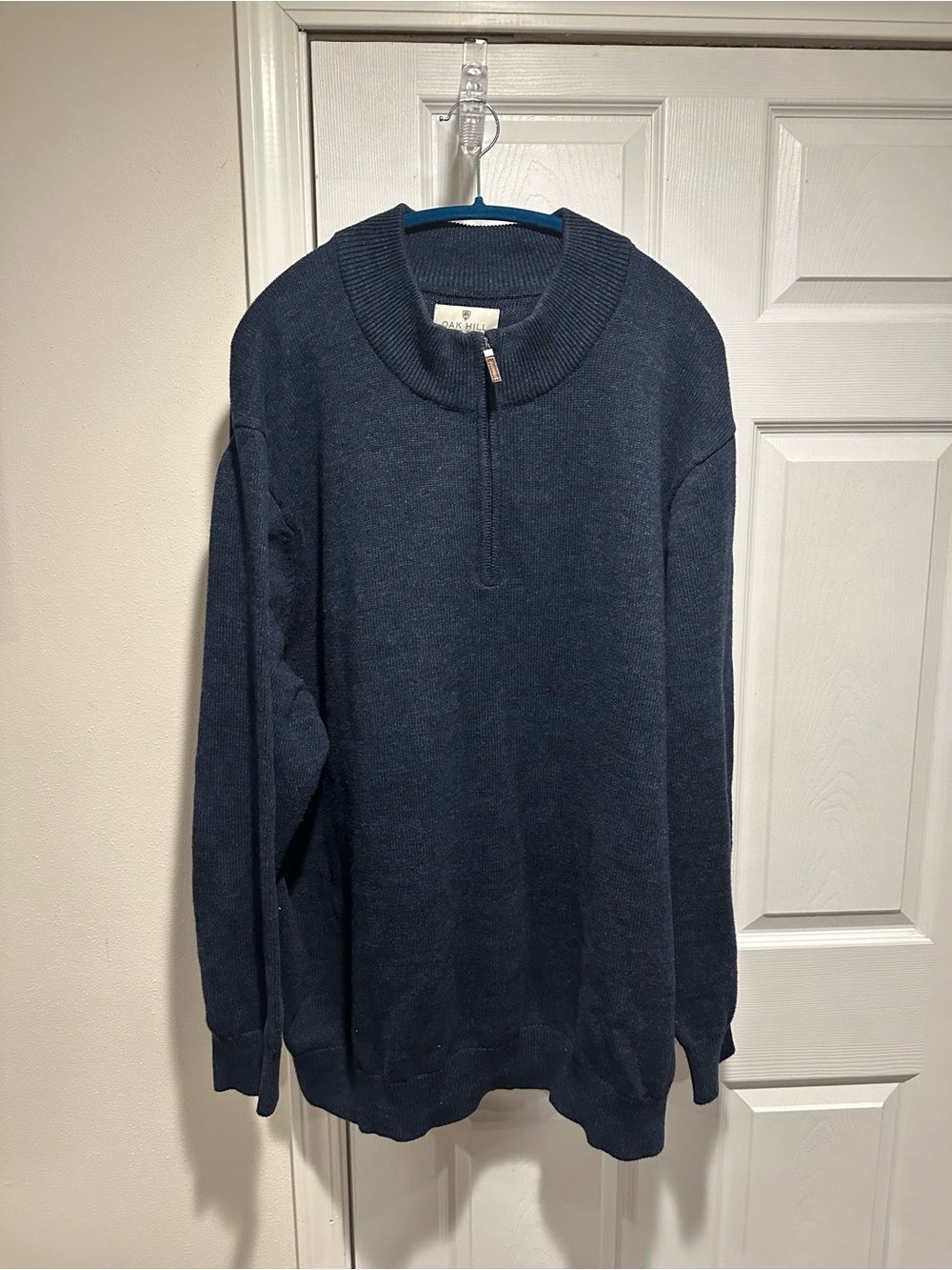 Oak Hill Men's Navy Quarter-Zip Sweater Size 4XLT